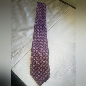 Hermes Tie - Blue/gold/ red
